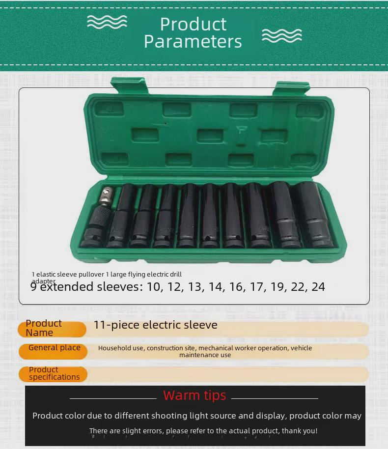 11-teiliges elektrisches Teleskop-Steckschlüssel-Set für Autoreparatur