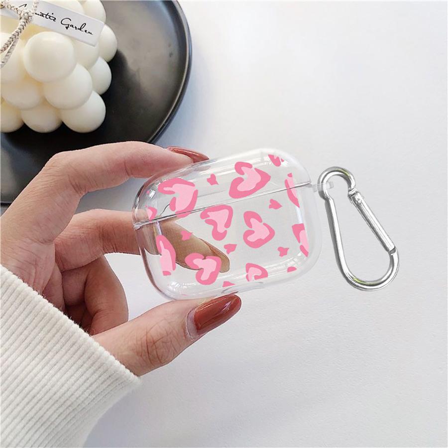 Clear Earphone Cases Cover Case For Airpods 2 Pro2 4 Pro 1 3 Pro3 Pink Leopard Print