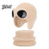 Soft Elastic Knit Hat for Outdoor Play 1 Set Neck Warmer Kids Winter Earflap with Goggles Warm Gaiter Boys Girls Fleece Lined Aviator Cap Windproof