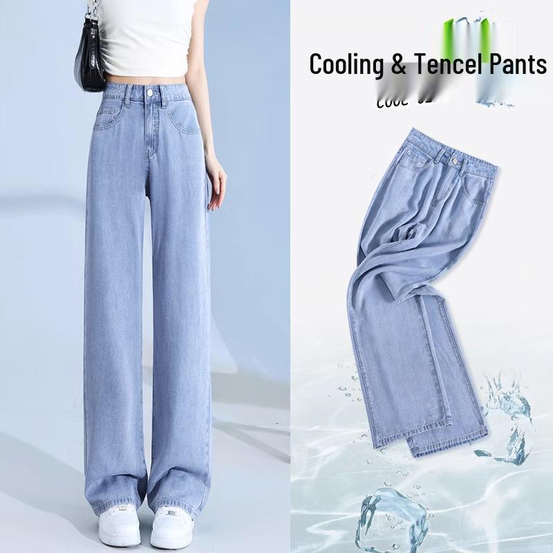 

Women s Tencel Wide-Leg Light Jeans - Summer 2025 Size 28 (106-115 lbs)