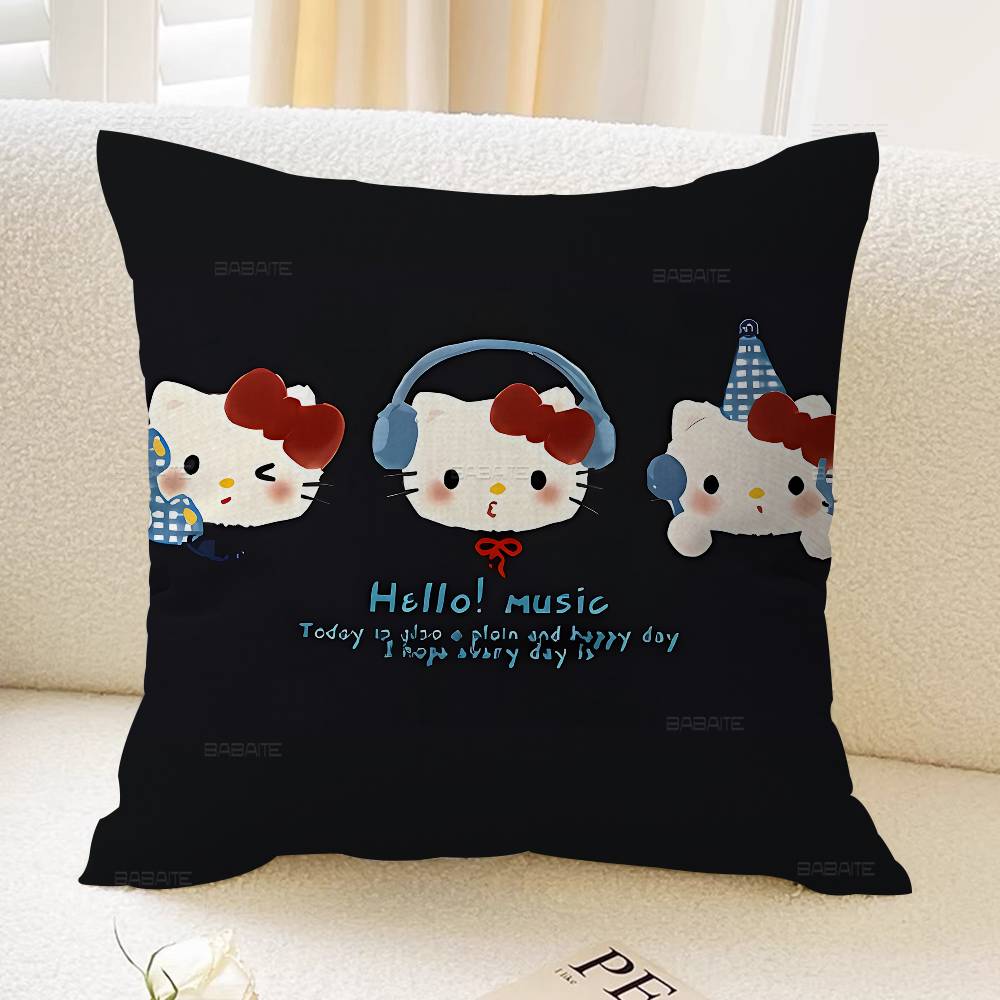 Cute H-Hello K-Kitty Cartoon Cushion Cover Inches Farmhouse Decor Home Throw Pillow Covers For Couch Decorations
