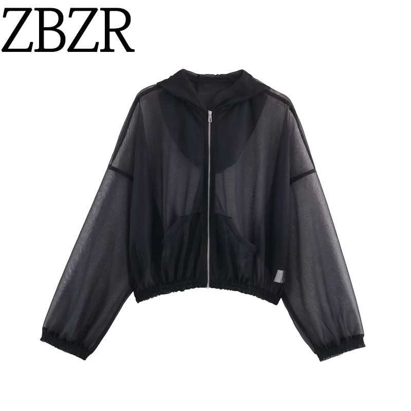 Za New Fall Women's Clothing 2025 Fashion Style Export Fashion All-Match Transparent Organza Hooded Outwear 4968800