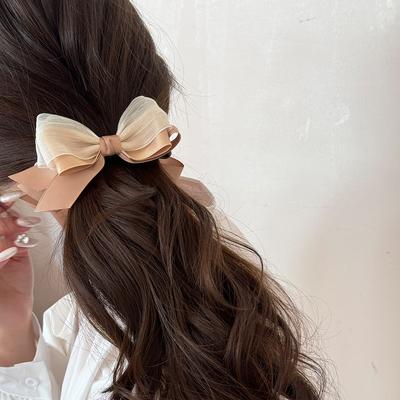 Haarschmuck-Clip für Mädchen Frauen Anstecknadel Schleifen koreanischer Fascinator Kopfschmuck Krabben-Haarspange Vintage neu in Kpop führende Mode