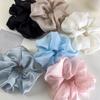 Retro French Large Hair Scrunchies Solid Color Headbands Spring/Summer Sweet Head Rope Female Tie Hair Rubber Bands for Womens