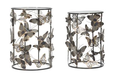 Table Butterflies Set 2Pcs 41.3X55-35X50.3 Cm