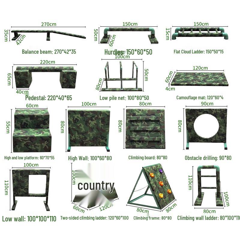 Kids Outdoor Parkour & Obstacle Course Training Equipment