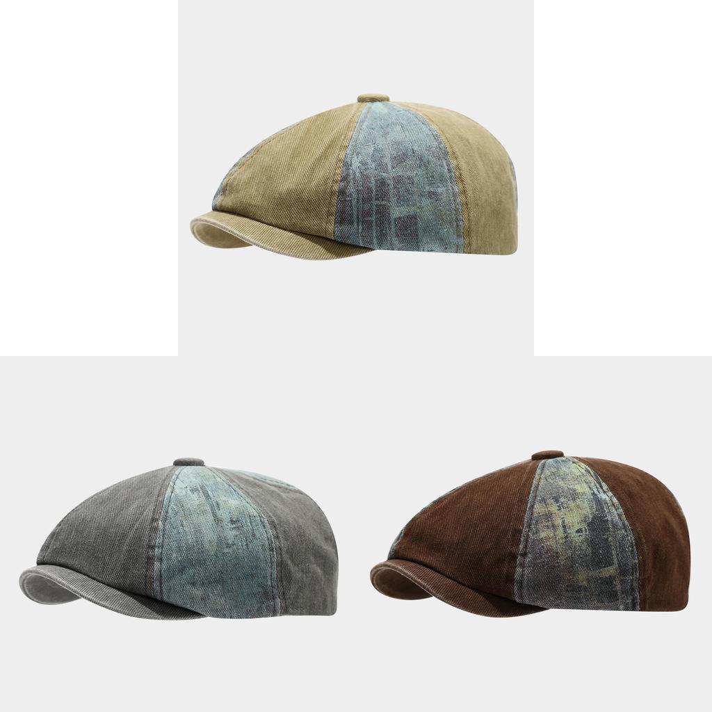 Mens Autumn Winter Eight Sided Cap With Cotton Material For Outdoor Sun Protection
