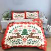 Reindeer and Floral Christmas Design Bedding Duvet Cover Set Duvet Cover Pillowcases  (1*Duvet Cover 2*Pillowcases, without duvet insert)