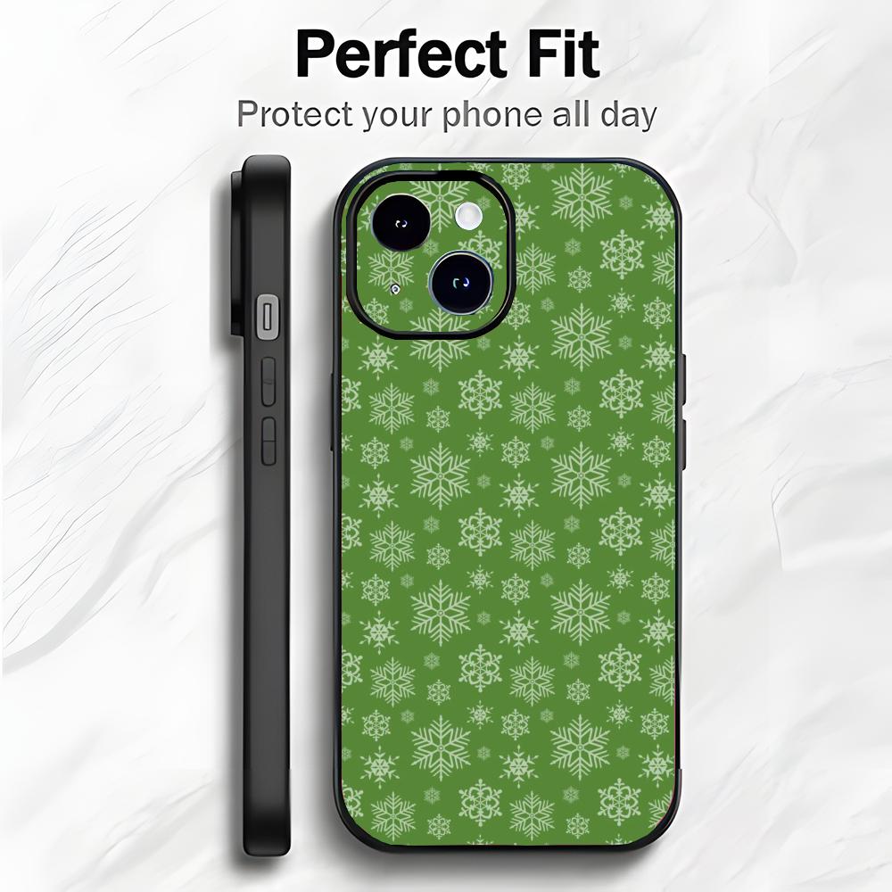 Winter Art Snowflake Reindeer Phone Case Phone Case Soft Packaging Lightweight For iPhone17 16 15 14 13ProMax