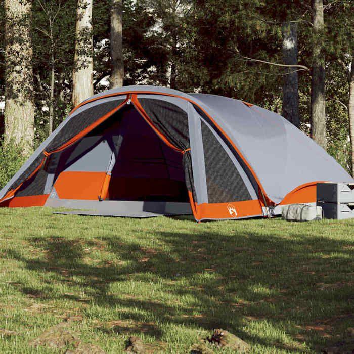 VidaXL Tente de cabine familiale 6 personnes gris imperméable, tente, abri de camping, abri de jardin, tente de camping, 94748