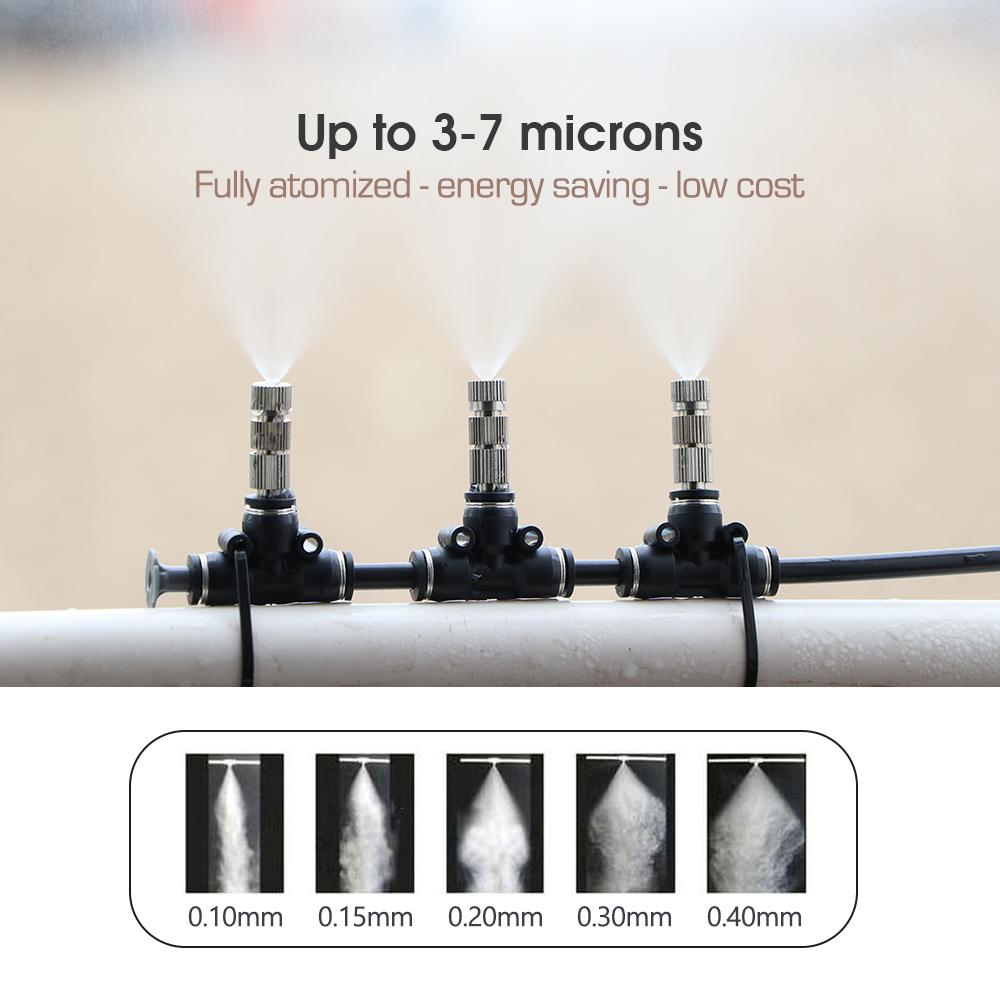 1box/50pcs 0.15-0.8mm Low-pressure Misting Nozzles Built-in Filter Fine Atomization Sprayer Quick Push Garden Irrigation Cooling