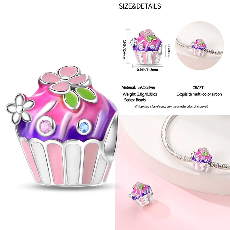 New copper Delicious Food Cake Bread Charm Bead Charms Compatible With Authentic BraceletsBangle Do It Yourself Bead Charms for Women Birthday Jewell