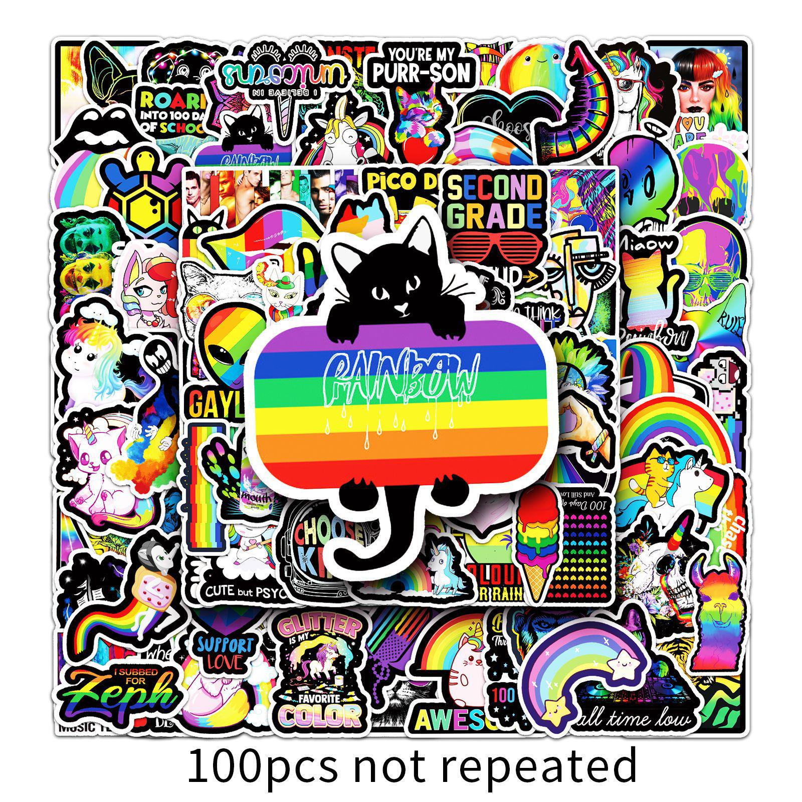 100 Unique Colorful Graffiti Stickers for Laptops, Phones, Cars & Suitcases