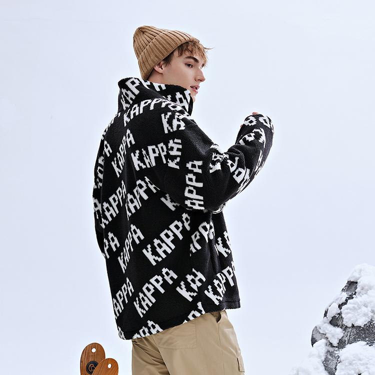 Kappa Velvet Jackets Unisex Stand Collar Thickened K0CZ2JJ05D