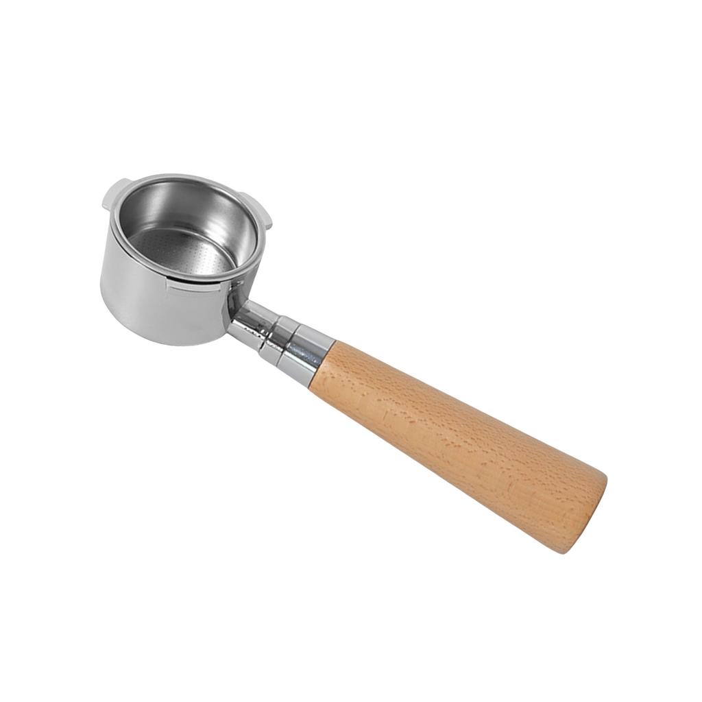 Alloy and Wood Handle Naked Portafilter Reliable 51mm Bottomless Portafilter Coffee Brewing Tools for Consistent Crema