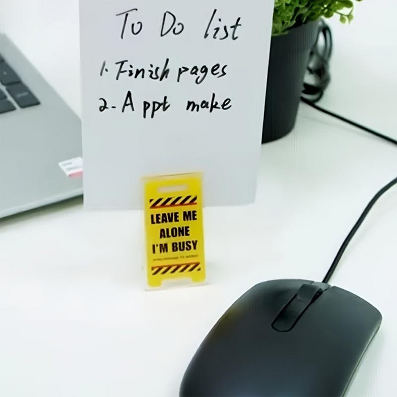 Note Holder For Desk Warning Sign Shaped Desktop Message Clip Funny Sticky Note Holder For Desk Number Card Display Acrylic Clip