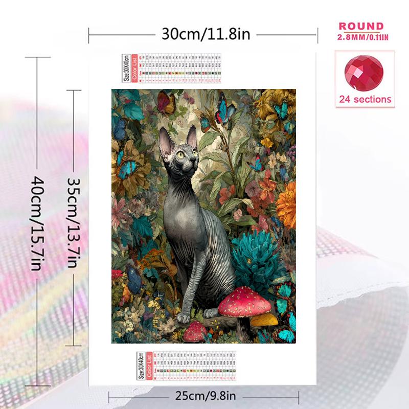 Sphynx cat oil painting Pattern 3pcs 100% Round Full Drill 5D DIY Diamond Painting Embroidery Cross Stitch Rhinestone Décor