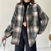 The Real Shot Will Not Be Reduced. The New Thickened Woolen Plaid Shirt In Autumn and Winter Is Loose, Medium and Long, and the Versatile Shirt 
