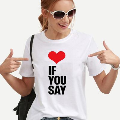 Tričko Romance Untold Kpop Love If You Say Unisex krátký rukáv tričko s červeným srdcem korejská módní trička
