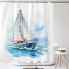 Tessuto con Stampa Vela Oceanica Stile Nordico Tenda da Doccia Impermeabile con Ganci per Vasca da Bagno Pareti Divisorie Decorazioni per la Casa Tessuto da Parete