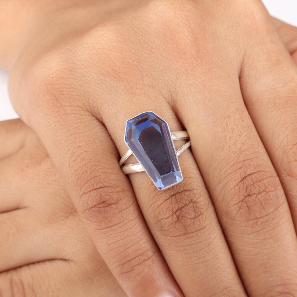 Natural Tanzanite Gemstone 925 Sterling Silver Jewelry Handmade Ring For Women RR-47-10