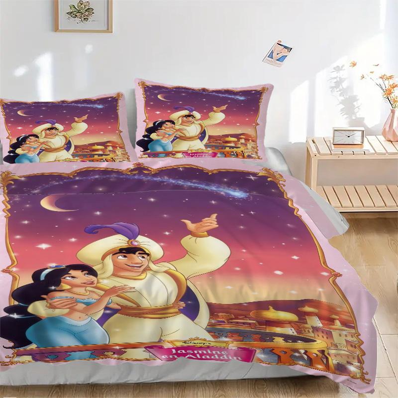 Jasmine Aladdin'S Adventure Print 3Pcs Bedding Setduvet Cover With 2 Bedropillowcase Home Birthday Gift