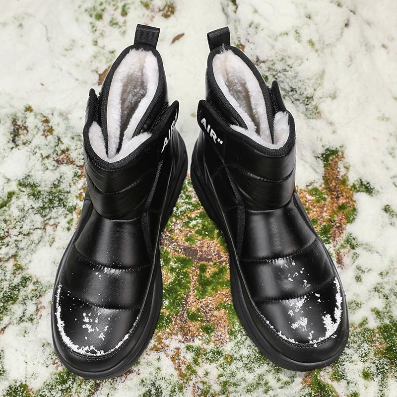 Winter New Mid Top Casual Cotton Shoes Warm and Waterproof Winter Velvet Versatile Snow Boots 2024 New  Men's Cotton Shoes Black