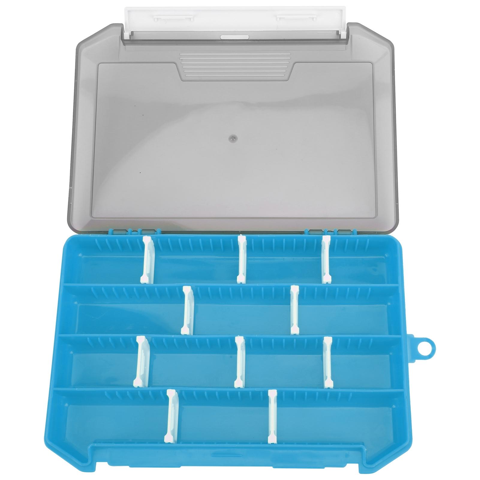 SingleLayer Insert Lure Box Fishing Tackle Box Fake Bait Storage with Removable Dividers(Blue )