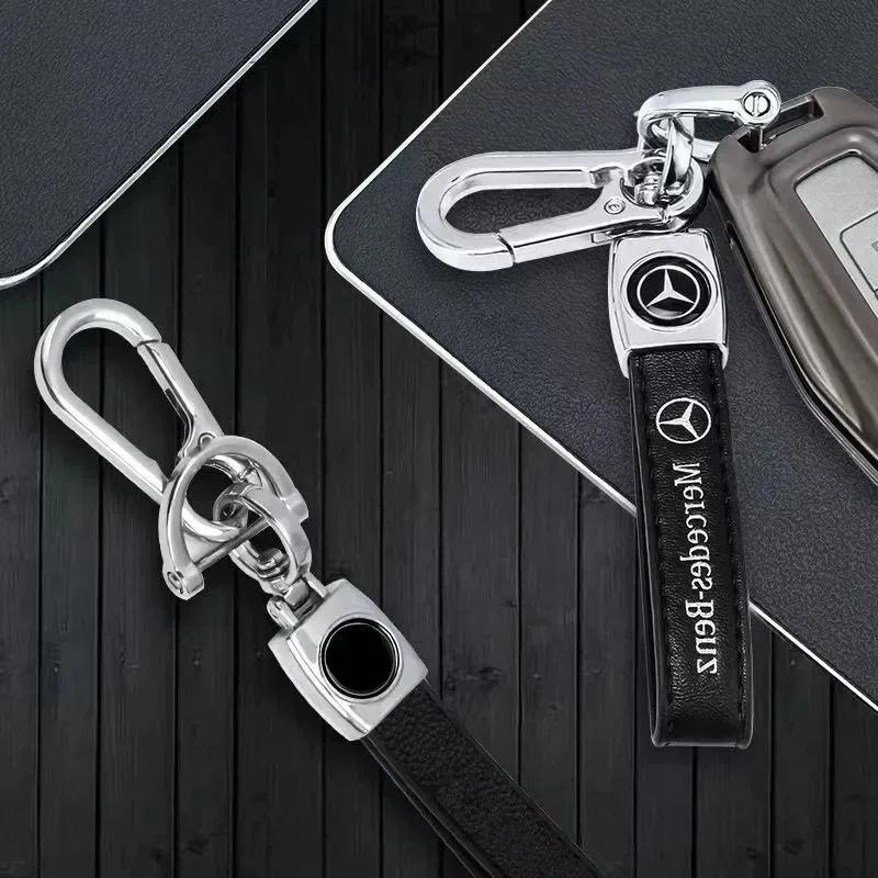 EJK4  2025 Hot New Leather Car Keys Chain Rings Buckle Holder KeysChain For Mercedes benz W203 W204 W205 W210 W211 W212 W164 W176 CLA