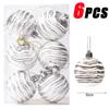6Pcs Christmas Ball Ornaments With Painted Xmas Tree Hanging Pendant New Year Gifts For 2025 Christmas Navidad Party Decoration