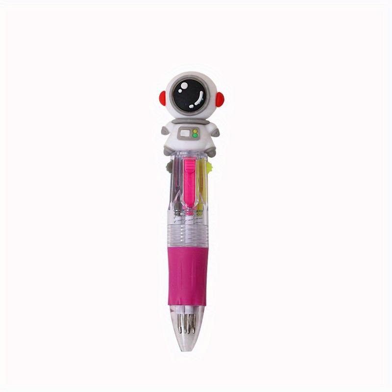 36pcs 0.7mm Soft Rubber Astronaut Four-color Ballpoint Pen Cartoon Shape Mini Hand Pen Press Multi-color Gift Pen Stationery Back To School Season