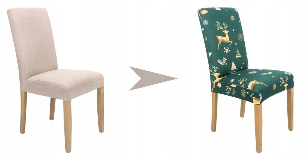 Green Christmas Patterns Elastic Chair Cover [21Bm]