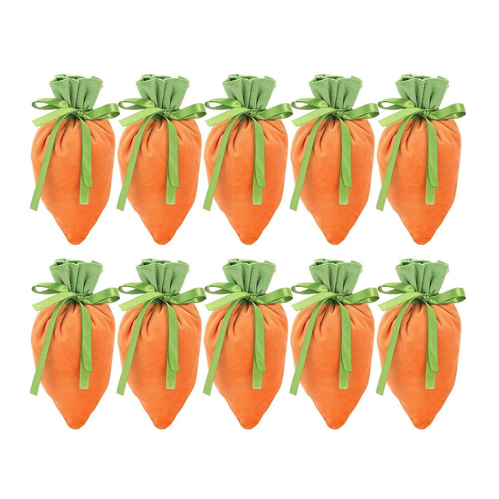 

10 шт. бархатных подарочных пакетов, корзинки для моркови, завязки, закуски, печенье, конфеты, подарочные пакеты для свадеб, вечеринок, дней рождения