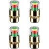 4 Pack 3 Color Indicator Tire Pressure Monitor Valve for Small Medium Motorcycle Bicycle Tire Pressure Monitoring and Alert