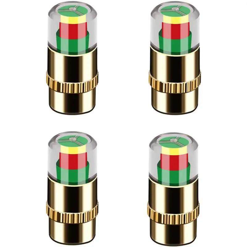 4 Pack 3 Color Indicator Tire Pressure Monitor Valve for Small Medium Motorcycle Bicycle Tire Pressure Monitoring and Alert