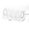 2Pieces Acrylic Bookends for Shelf 4 Section Book End Magazine Stand Book Stoppers Space Saving Desk Book Organizers