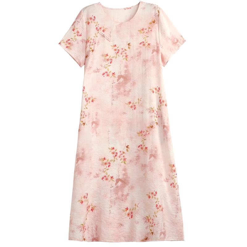 Letní elegantní šaty pro ženy plus size ležérní s krátkým rukávem dlouhé šaty letní vintage oblečení