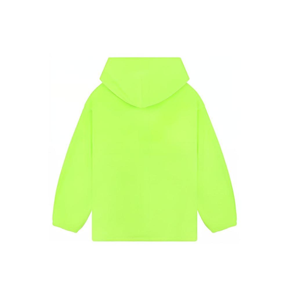 WE11DONE FW23 Logo Fleece Loose Fit Long Sleeve Hoodie Unisex Hoodies Lime-Green WD-TH3-23-778-U-LM