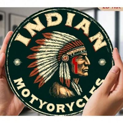 Vintage Motorcycle Metal Sign Retro Indian Style Garage Wall Decor Man Cave