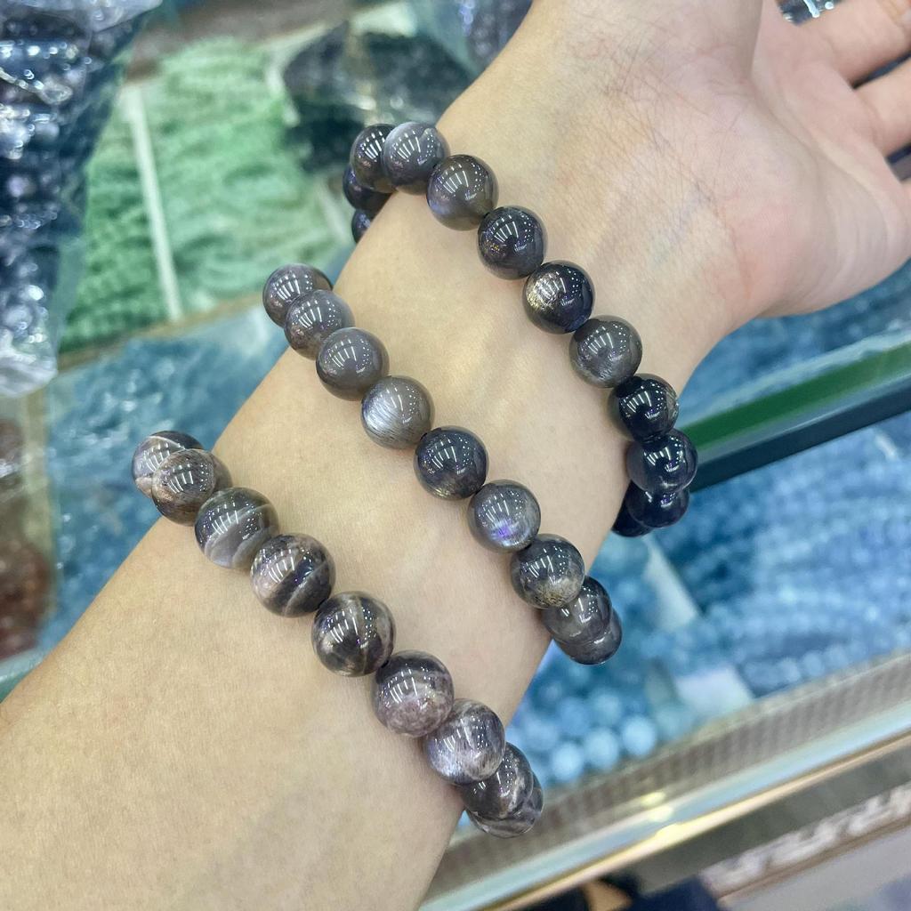 High Quality Black Backbone Natural Crystal Bracelet, Black Moonlight Bracelet, Black Sun Two-Color Cat Eye, Male And Female Couples Style