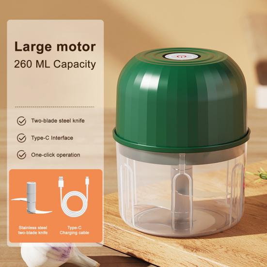 Wireless Electric Grinder with Sharp Blade Rechargeable Mini Size Multipurpose 40W Powerful Garlic Meat Grinder Kitchen Tool