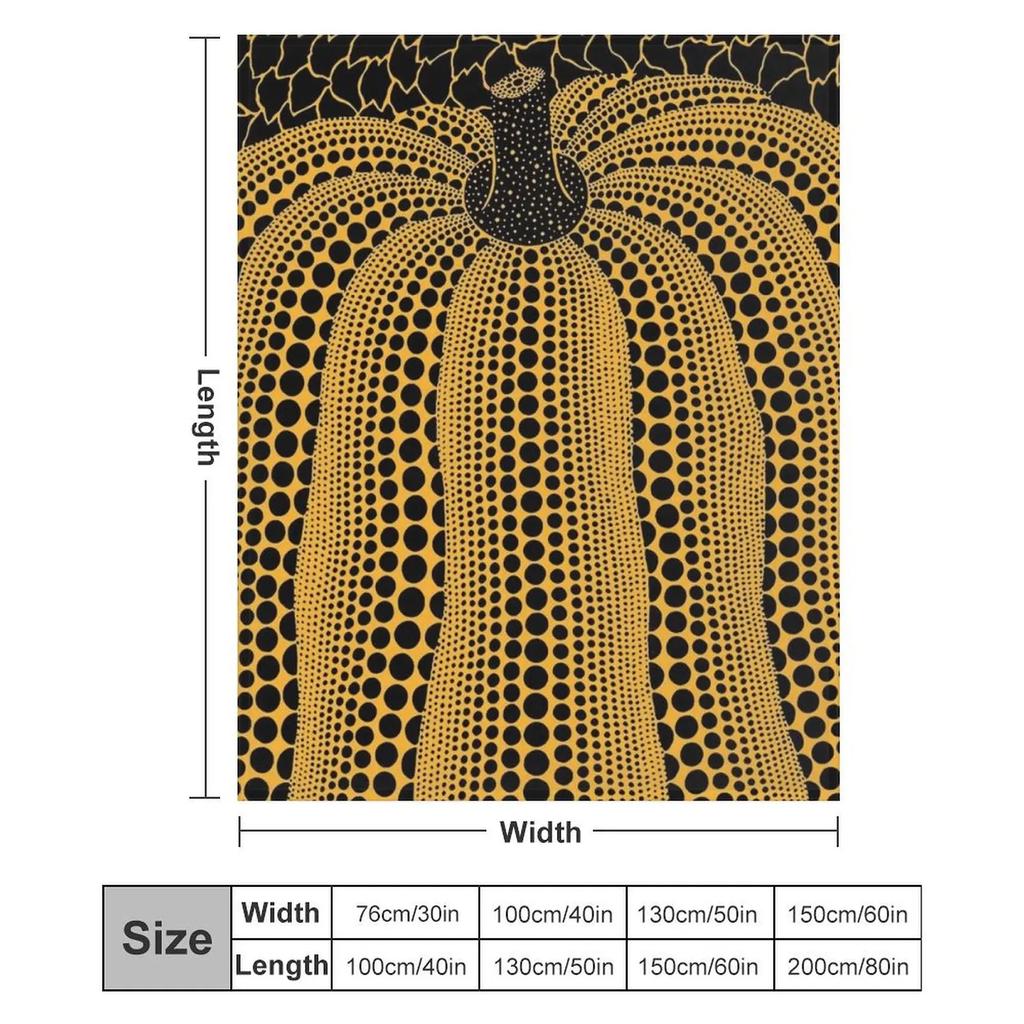 Coperta Plaid Yayoi Kusama Zucche Per Sempre Facile da Pulire Coperta Comoda per Divano
