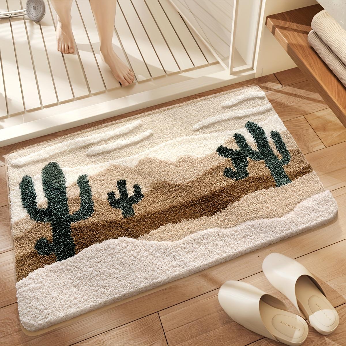 

Cartoon Cactus Imitation Cashmere Rug Absorbent Non-Slip Bathroom Mat Bathtub Foot Mat Entrance Doormat Home Decor 40x60cm 16x24inch