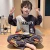Boys' Cartoon Pajama Set: Long Sleeve & Pants in Spring/Autumn Styles for Medium to Large Kids & Teens