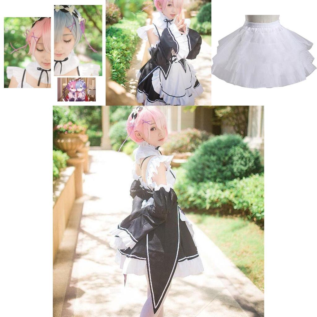 Hajimeru Rezero Kara Lsekai Seikatsu Gemelle Ramrem Vestito da Cameriera Costume Cosplay