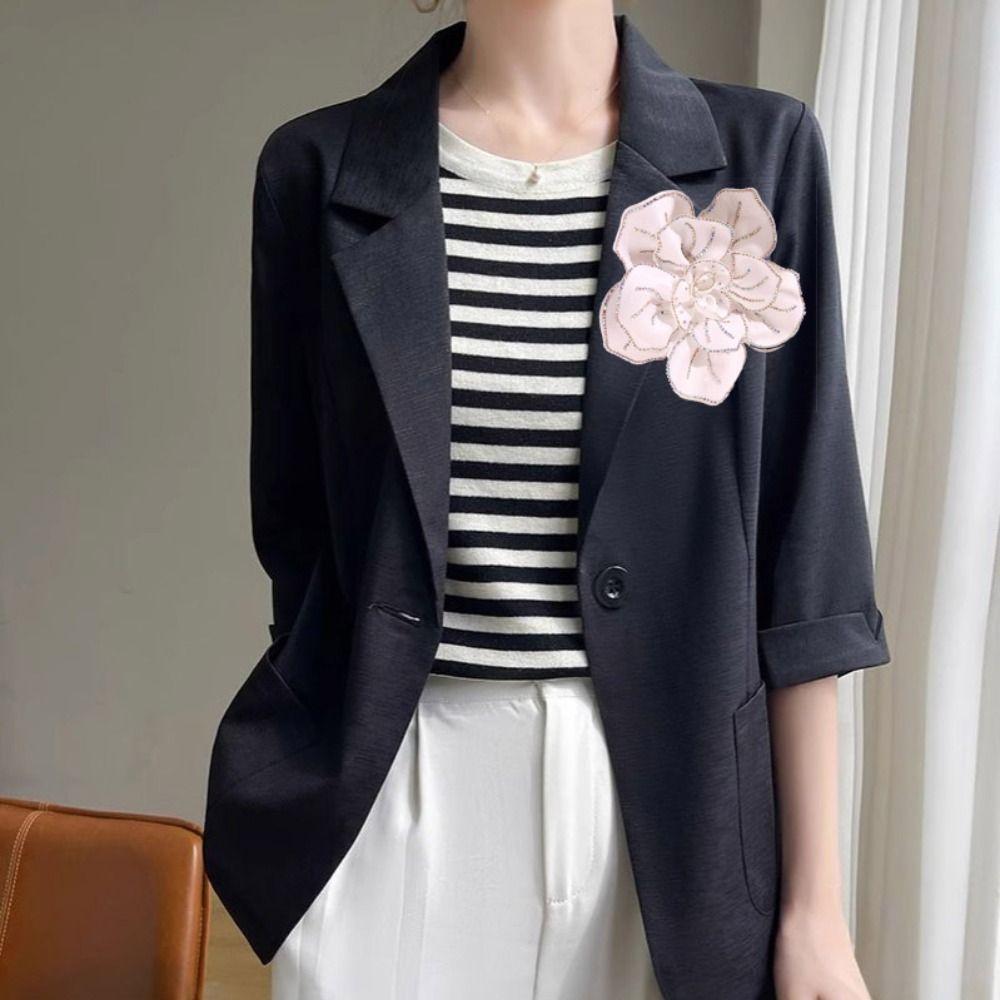 Badge Large Flower Camellia Brooch Korean Style Rhinestones Brooch Suit Collar Pin  Decoration