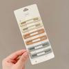 6Pcs Girl Hairpin Matte Color Rectangular Hair Clips Stable Non-Slip BB Clip Face Slimming Versatile Hair Styling Tool