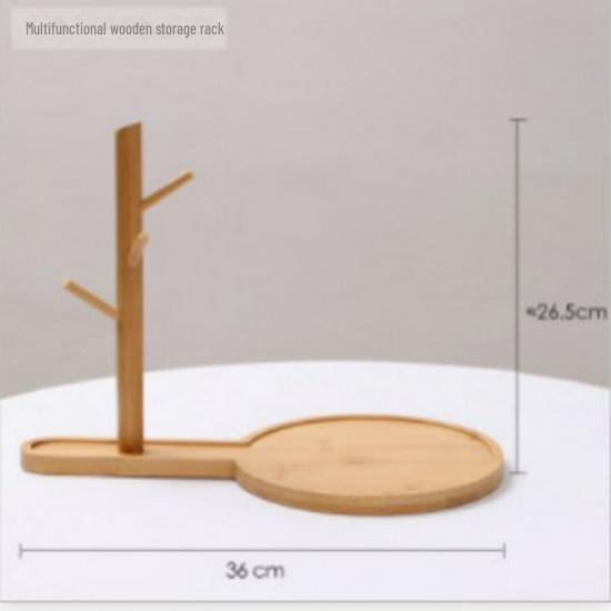 Bamboo Water Drop Key Holder and Accessory Rack for Entryway