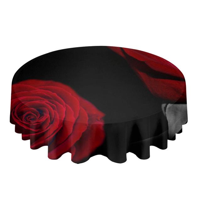 

Розовая роза романтический цветок белый круглый стол скатерть фестиваль столовая водонепроницаемая скатерть покрытие стола для свадебной вечеринки декор 4pcs 33x48 Table mat