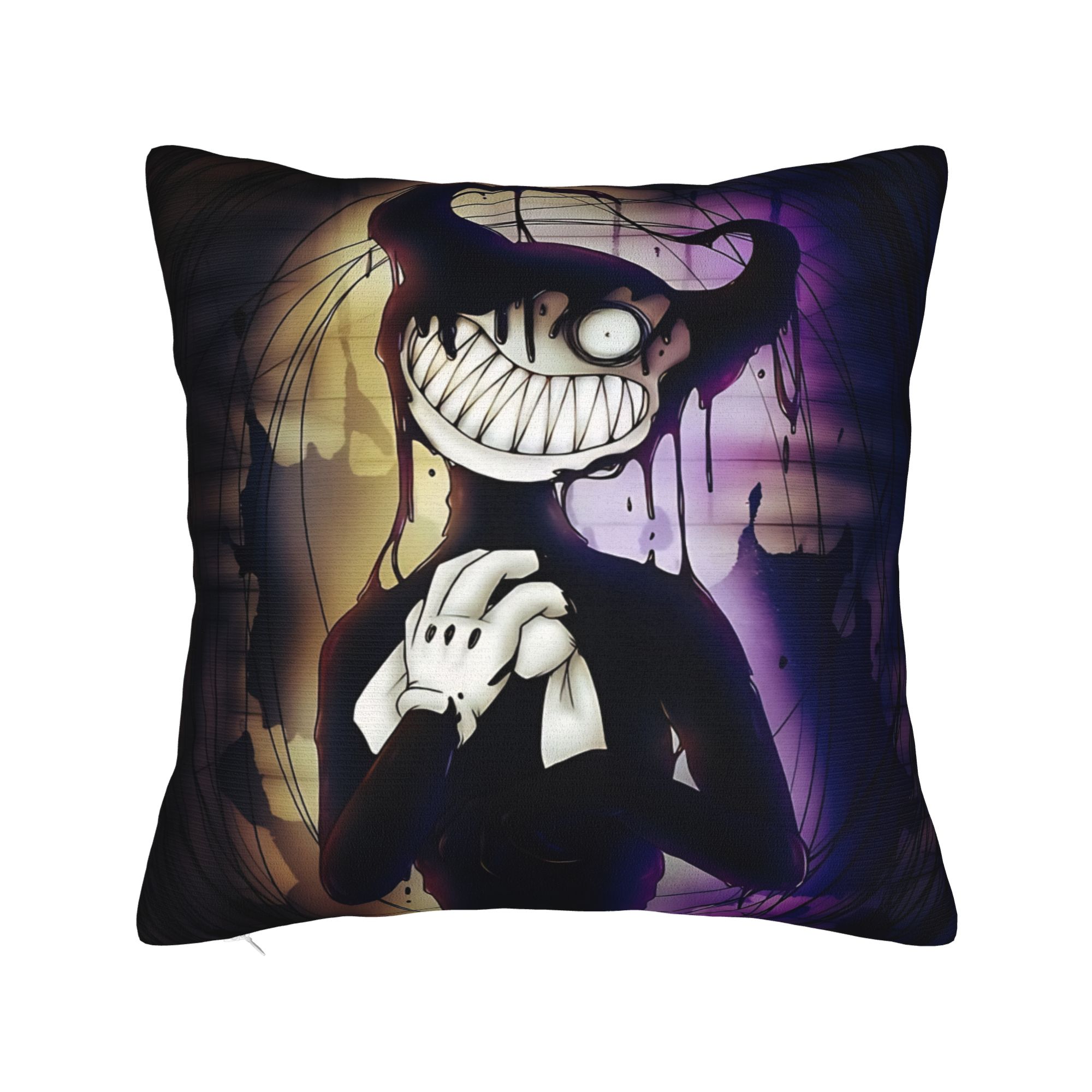 Bendy and the Dark Revival Квадратные Наволочки Полиэстер Домашняя Игровая Мультяшная Наволочка Смешная Декоративная Наволочка 45*45 12x12Inch